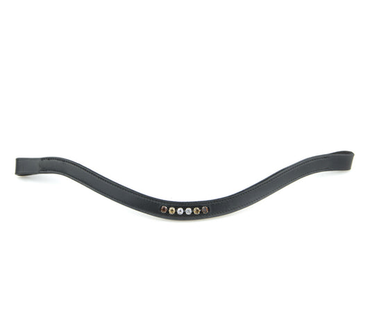 Bridle2fit - frontal middle white Cooper gold