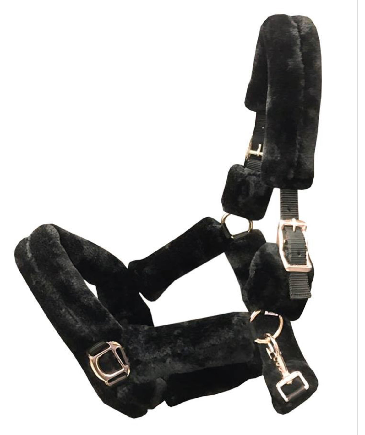 HB - licol fluffy rosegold - noir