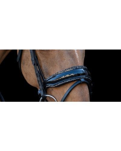 HB - muserolle bridon rocky - strass noir