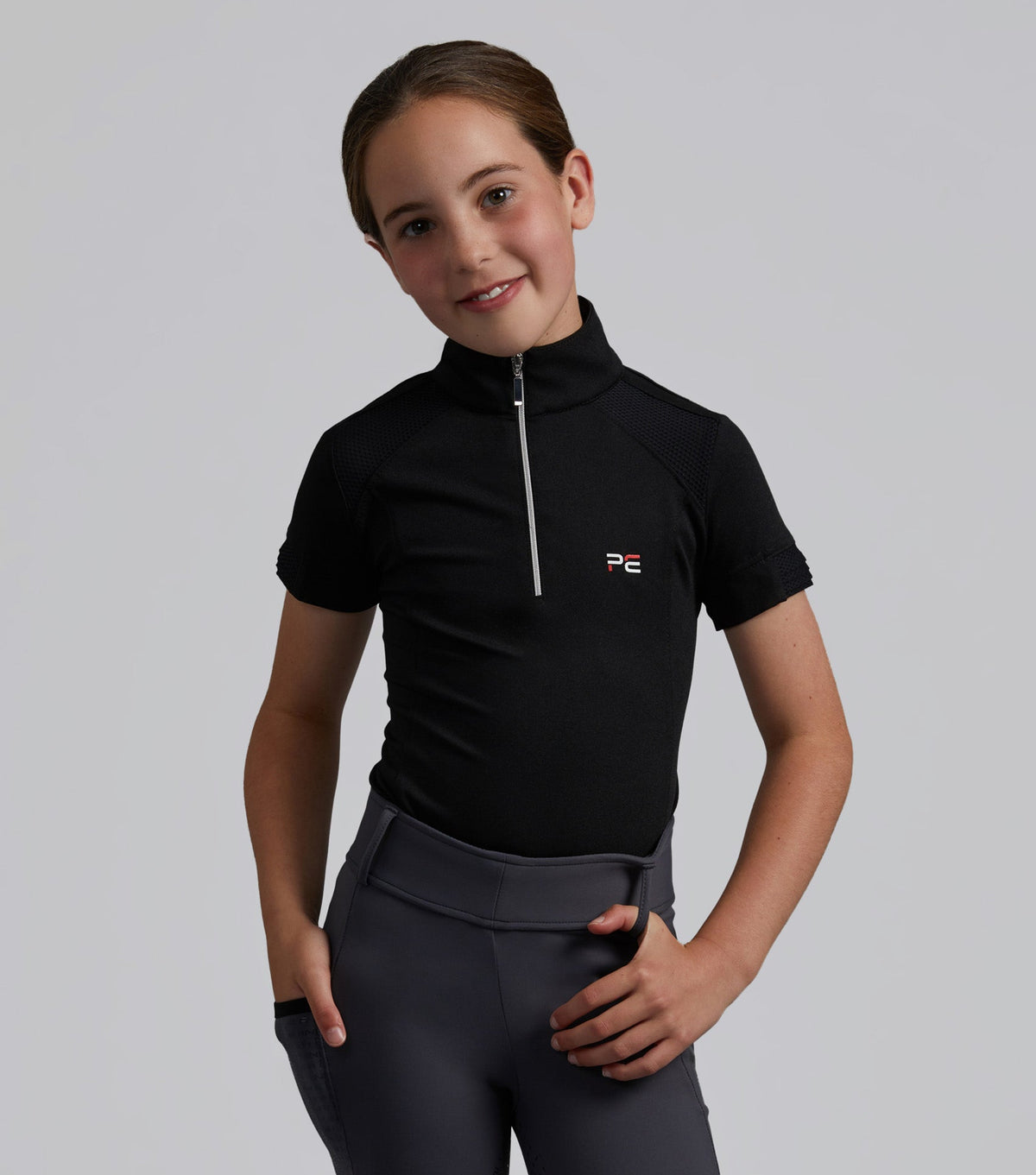 Mini Remisa Girl's technique à manches courtes haut d’équitation