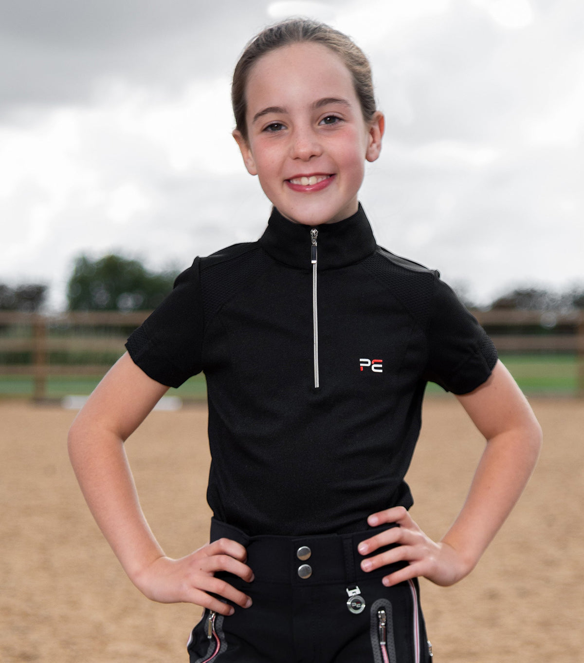 Mini Remisa Girl's technique à manches courtes haut d’équitation