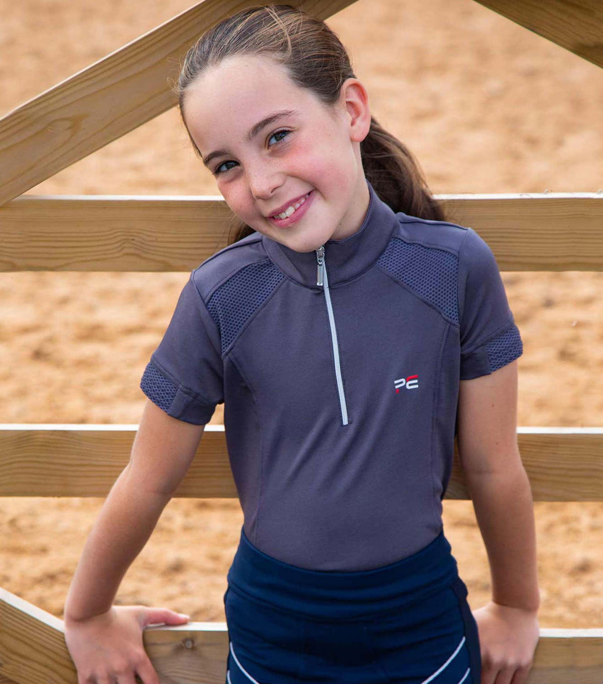 Mini Remisa Girl's technique à manches courtes haut d’équitation