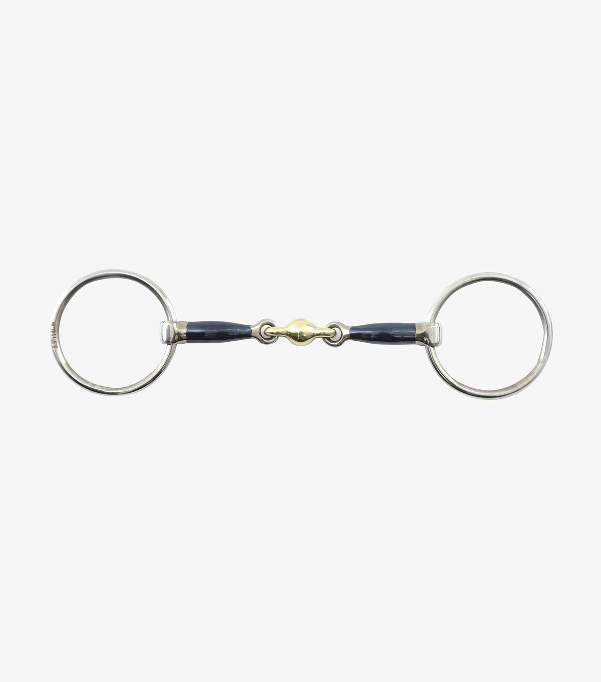 Mors simple Sweet Iron bleu à anneaux libres avec olive centrale en alliage de laiton