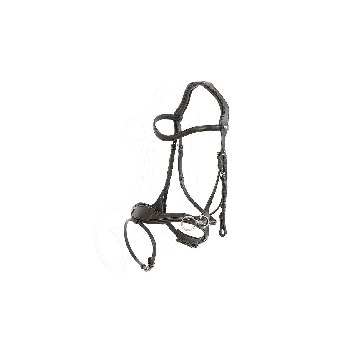TRUST Falsterbo T-motion bridle – Noir/Argent