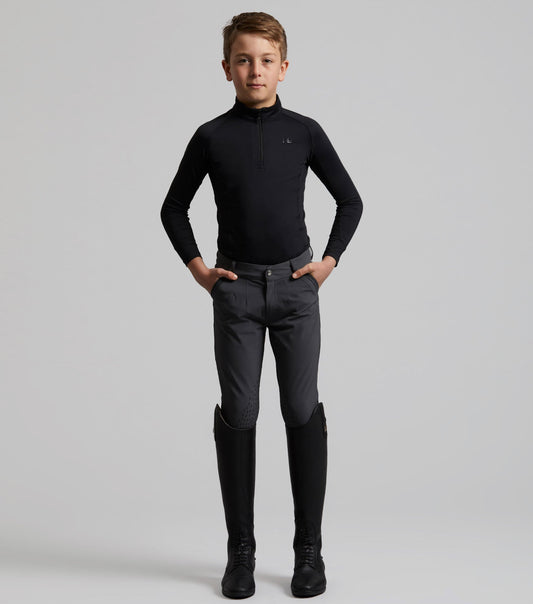 Gando Boys Gel Knee Pantalon d’équitation Grey