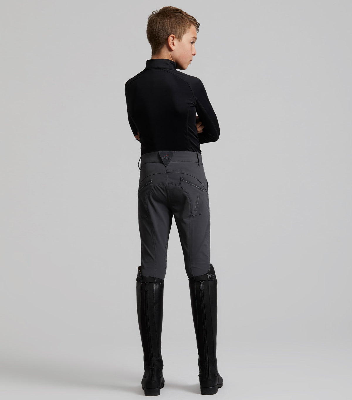 Gando Boys Gel Knee Pantalon d’équitation Grey