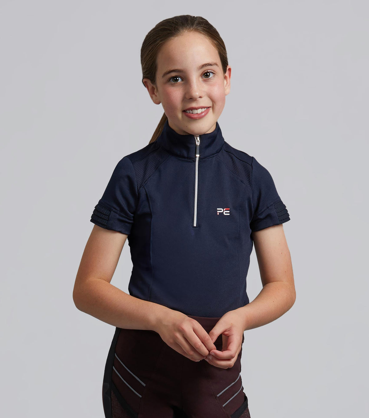 Mini Remisa Girl's technique à manches courtes haut d’équitation